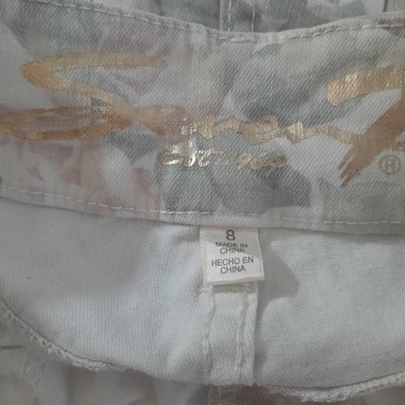 Seven7 Womens White With Muted Floral Print Mid Rise Skinny Jeans Size 8 - Picture 4 of 10